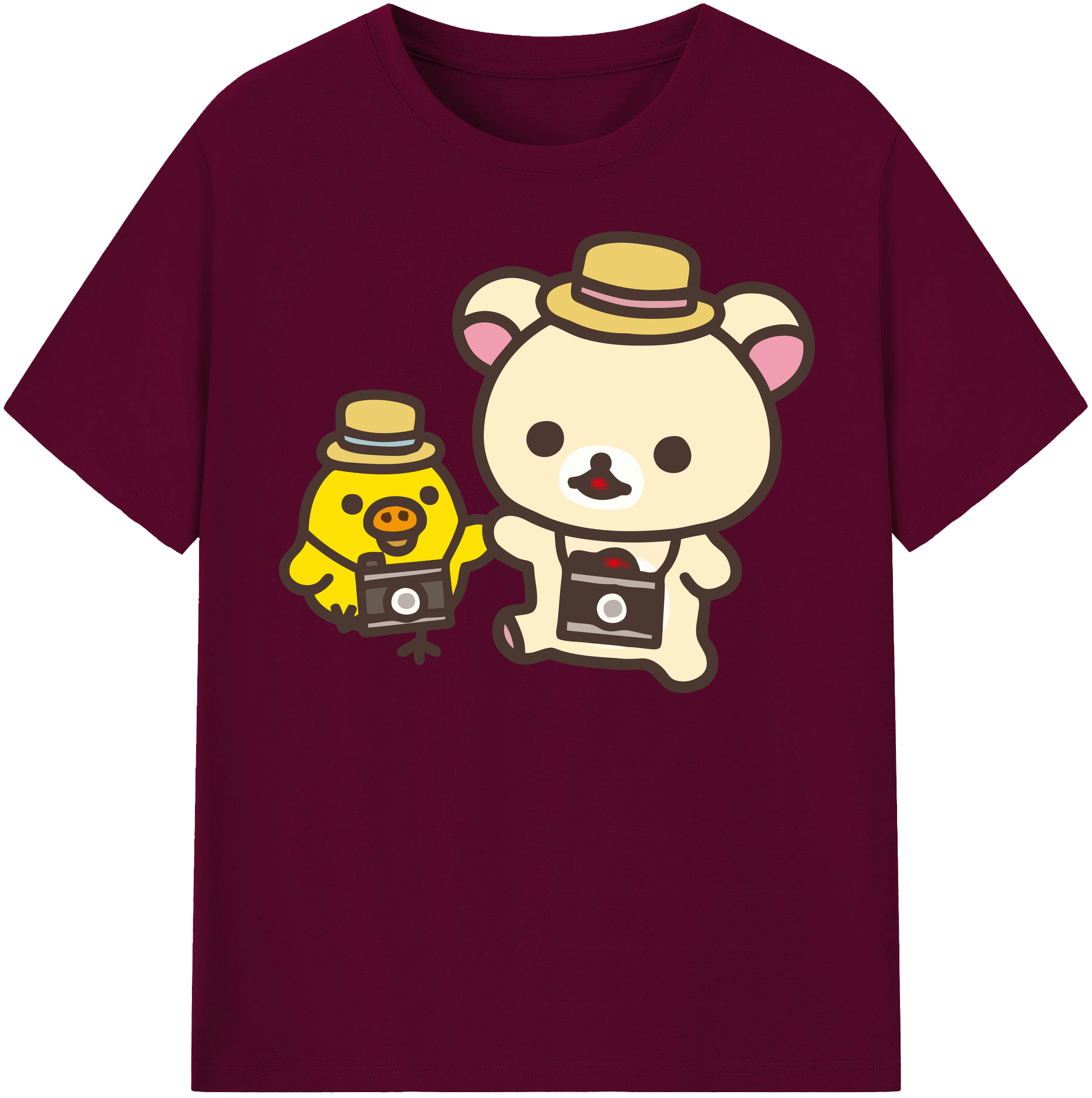 （画像用） リラックマ リラックマ キイロイトリ Rilakkuma Korilakkuma Kiiroitori レディースカジュアルプリントTシャツ（綿100％）